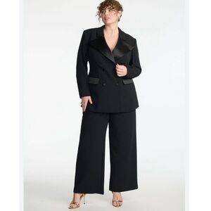 Eloquii x Kate Spade NWT Wide Leg Tailored Trousers Black Size 22 Limited Ed